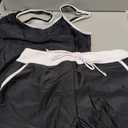 Aqua Eve 3 Piece Tankini Swimsuits for Women - Bathing Suits with Boy Shorts Swim Tank Top Sports Bra and Modest Swimwear Black and White Medium