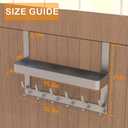 Over The Door Organizer, with 12 Hooks and 1 Large Storage Shelf, Coat Rack, Over The Door Organizer with Hooks for Bathroom, Bedroom, Kitchen, Office.