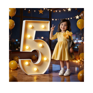 Marquee Numbers 3 Feet Tall Large Light Up Numbers 5th 15th 25th Five is A Vibe Birthday Decorations Big Yellow Light Outdoor Anniversary Decorations Balloon Arch Kit Party Backdrop 5