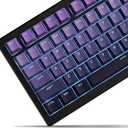 x XVX Shine Through PBT Keycaps, Custom Keycaps 60 75 100 Percent Cherry Profile, Doubleshot Key caps Set for 61/64/68/84/87/100/104/108 Gaming Mechanical Keyboard, Gradient Purple