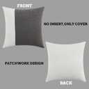 Graphite Grey Luxury Decorative Throw Pillow Covers Patchwork Textured Boucle Square Couch Pillowcase for Home Living Room Decor Cushion Cases, 1 Pack, 24 x 24 Inches