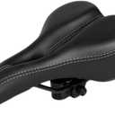 Bicycle Saddle Hollow Leather Bike Seat Pad Cushion Waterproof Protection Bike Seat for Women Men (Black)