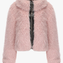 Women Faux Fur Jacket Zip Up Large Turn-Down Collar for Short Jackets Fall and Winter Warm Fluffy Cardigan Coat XL