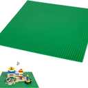 Classic Green Baseplates Squares Compatible with LEGO Baseplate 48x48, Foundation to Build, Play, and Display Brick Creations, Made of Strong Plastic, Simple to Clean and Reuse