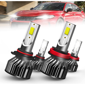 Compatible For Chevy Silverado 1500 2500 3500/Tahoe High and Low Beams Light Bulbs 2007 2008 2009 2010 2011 2012 2013 2014 2015, 6500K White, 500% Brightness, Plug n Play, for OffRoad Use Only, 4 PCS