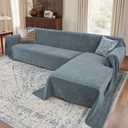 Sectional Couch Covers, 2 Pieces Washable L Shaped Couch Covers Sofa Blanket for Dogs Pet Friendly Sectional Sofa Slipcovers Furniture Covers,71"x 118"+ 71"x 118", (XX-Large, Dusty Blue)