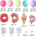 Pastel Donut Balloon Arch Garland Kit,159Pcs Macaron Color Rainbow Balloons Ice Cream Foil Balloons for Girls Donut Grow Up Sweet One Candyland 67 Birthday Party Baby Shower Two Sweet Decorations