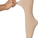 Bestjybt Women's Opaque Stretchy Nylon Knee High Stockings Trouser Socks 6 Pairs (Nude)