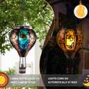 Mothers Day Gifts,Hot Air Balloon Solar Lantern Butterfly Light with Flickering Flame LED Light Outdoor Waterproof Decorative Hanging Lights for Garden Patio Yard Porch Decor for Women Mom