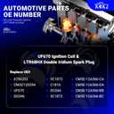 UF670 Ignition Coil & LTR6BHX Double Iridium Spark Plug for Ford Focus Edge Escape Explorer Fusion Mustang Taurus EcoSport/Jaguar F-Pace XE XF/Lincoln MKC MKT MKZ/Land Rover LR2 Replace# DG546 5C1873