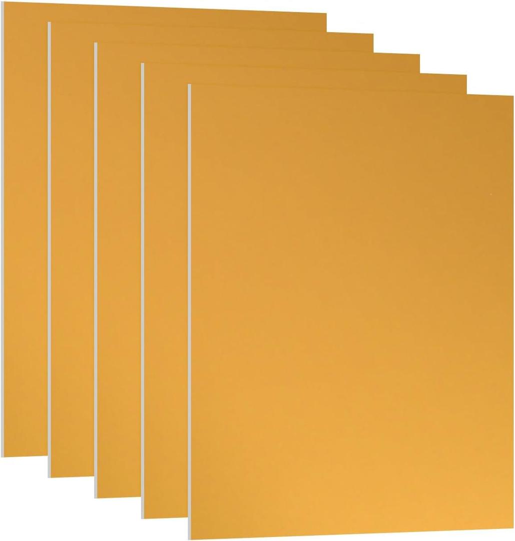 PATIKIL 7x5x1/32inch Anodized Aluminum Sheet, 5Pcs Metal Rectangle Aluminum Plate 0.8mm Thick Engraving Blanks for Laser Engraving DIY Decorative Crafting Home Decoration, Yellow (7x5inch)