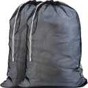 Mesh XL Laundry Bags - Pack of 2 - Large 24" x 36" - Durable, Machine Washable with Secure Drawstring Closure - Perfect for College Dorms, Laundromats, Apartments (Black)