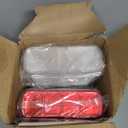 100 Pack Mini Loaf Pans with Lids and Spoons Sealing Sticker, 6.8oz Aluminum Foil Mini Cake Pans for Baking, Disposable Small Mothers Day Bread Pans with Lids  Valentines Tins CupCake, Red