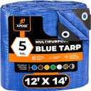 Better Blue Poly Tarp 12' x 14' - Multipurpose Protective Cover - Lightweight, Durable, Waterproof, Weather Proof - 5 Mil Thick Polyethylene - by Xpose Safety