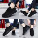 Women Running Shoes Mens Walking Tennis Sport Shoes Women's Gym Sneakers Lightweight Breathable Non Slip Fashion Workout Shoe for Mens Casual Jogging Mesh Sneaker (8.5 Women/7 Men, 8129black)