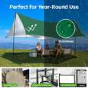 Heavy Duty Waterproof Camping Tarp 1511FT UV Blocking Sun Shade Canopy with Poles & Ropes, Reinforced Tear-Resistant Corners, Windproof Outdoor Shelter for Camping, Picnic(Green,15x11FT)