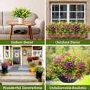 Tigeen 36 Bundles Artificial Flowers for Outdoor UV Resistant No Fade Fake Plastic Flowers Greenery Shrubs Plants for Wedding Garden Patio Porch Window Home Hanging Decor