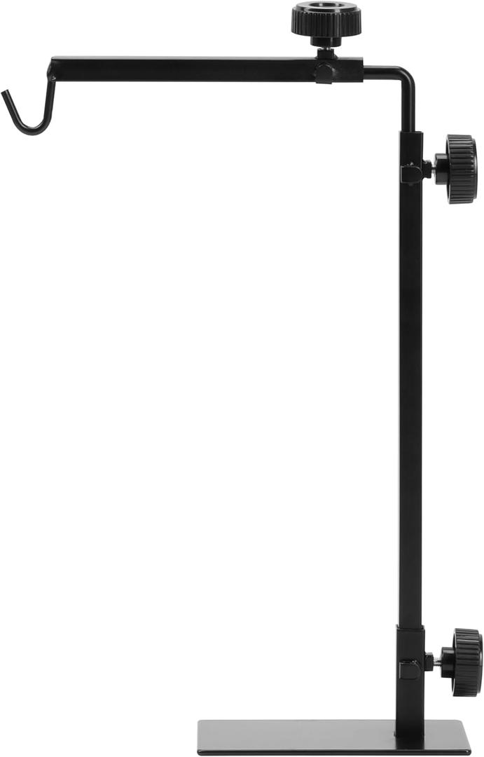 Simple Deluxe Reptile Lamp Stand Metal Light Holder Adjustable Height 14-26 inch, for Amphibian Terrarium Heating-Light and Aquarium Tank (Black)