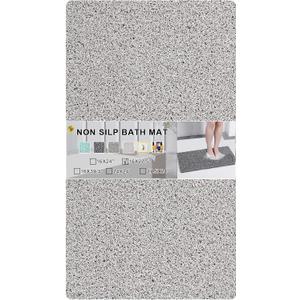 Nonslip Bathtub Mat, Anti Slip Bath Mat 0.6" Extra Thick, Quick Dry Bath Tub Anti Slip Shower Mat, Loofah Non-Slip Bath Mat for Tub Bathroom Pool Kitchen Entryway Home Hotel(Light Gray 16x27)
