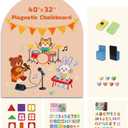 Magnetic Arch Wall Decal 40"x32"  Upgraded Self-Adhesive Magnetic Chalkboard,Magnet Wall for Kids, Includes 4 Magnet Sets, Chalkboard Eraser, Pen Holder for Playroom & Home Decor(Camel Pink)