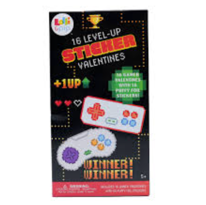 16 Level-Up Sticker Valentines 2 Pack