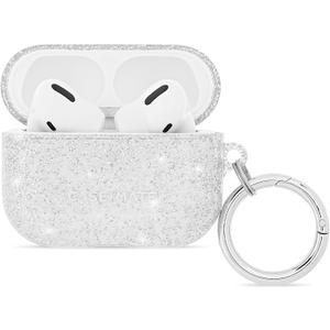 Case-Mate AirPods Pro 3 Case w/Silver Ring Clip [Wireless Charging Compatible] - Twinkle Silver Glitter Case for AirPods Pro 3 [Front LED Visible] - Anti Scratch, Shockproof Cover