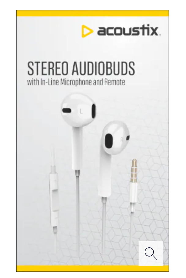 Acoustix™ Stereo Earbuds with Microphone & Remote