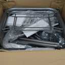 SONGMICS Laundry Basket with Wheels, 2Section Rolling Laundry Hamper, 37 Gallons (140 L), Removable Liner, Steel Frame with Handle, 27.2 x 15.4 x 31.9 Inches, Cream White URLS004W01