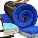4 Inch GAIALOOP Extra Thick Memory Foam Camping Mattress, Roll Up Floor Sleeping Mat Camp Cot Mattress Pad Travel Camping Couch Bed for Guest Adults Side Sleepers (Single: 75*30*4", Lapis Blue), Pack of 2. 