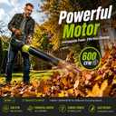 Grasstigon 13A Electric Leaf Blower Corded, 600CFM / 250MPH, 2 Speed Modes | 120V Powerful Lightweight Handheld Blowers for Lawn Care, Patio Cleaning, Blowing Leaves, Dust (BLACK & GREEN)