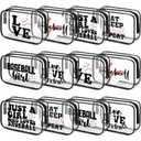 Reginary 12 Pcs Christmas Baseball Makeup Bag Gifts for Team, Clear PVC