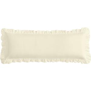 Ruffled Pillow Cases Set of 1, Beige Body Pillow Shams Brushed Microfiber Edge Ruffled Soft Pillow Cover with Envelope Closure for Bedding Decor (20"x54")