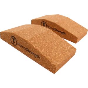 Cork Yoga Wedge Block - Non-Slip Wrist Support, Set of 2