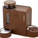 Gardner Pet Gravity Automatic 2-in-1 Pet Feeder, 0.8 Gallons*2 Cat Feeder and Water Dispenser Set, 100% BPA-Free and Stainless Steel Water Bowl for Dogs, Cats, Rabbits, Puppies (Dark Woodgrain)