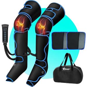 Leg Massager, Air Compression Massager with 3 Level Heat, 6 Modes & 3 Intensities, for Foot, Calf, KneeThigh and Muscles Relaxation