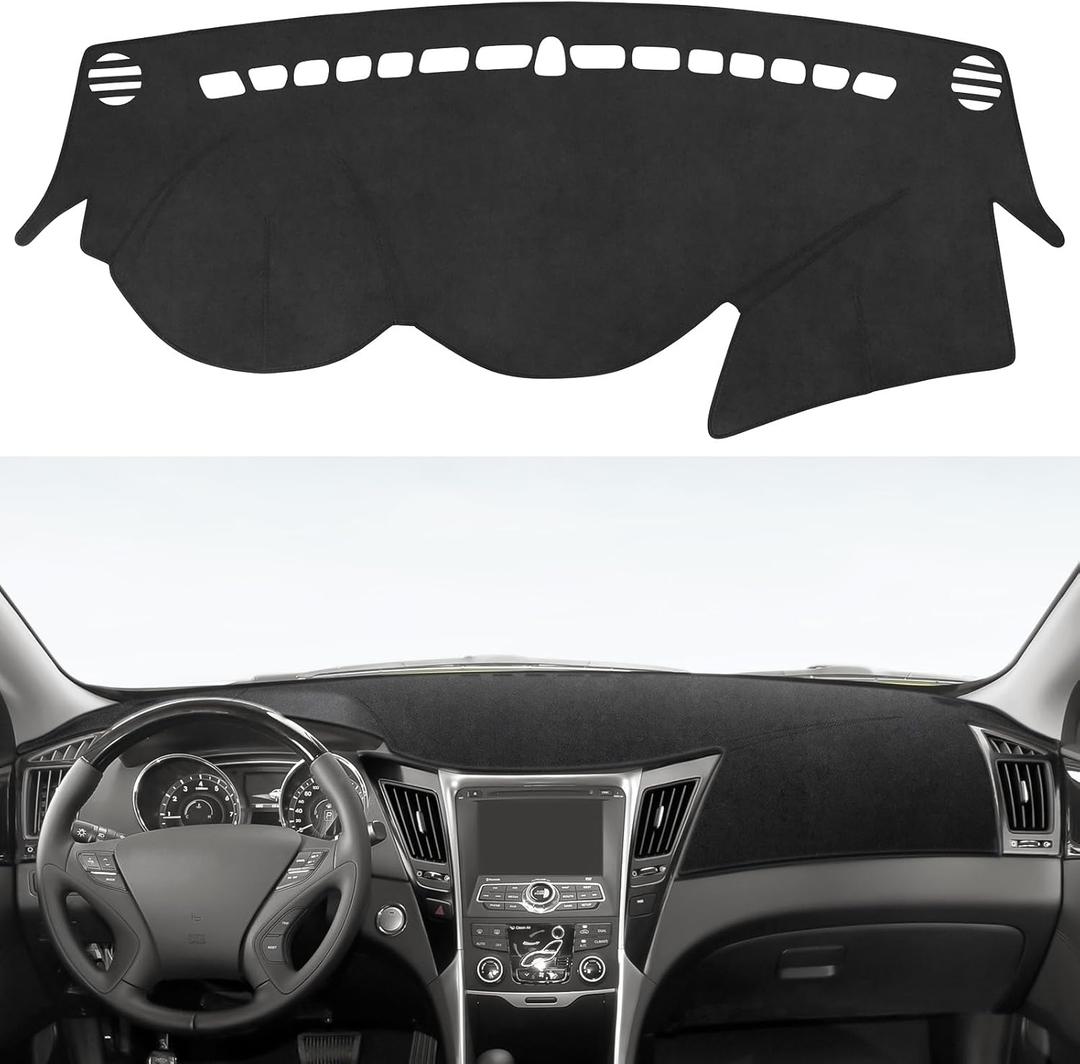 YOJOJOCO Dash Cover for Hyundai Sonata 2014 2013 2012 2011 Accessories Flannel Dashboard Cover Dash Mat Center Console Cover Sunshield Protector Pad
