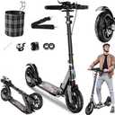 Kick Scooter for Ages 6+,Kid, Teens & Adults - Max Load 300 LBS, 4 Adjustable Levels, 200mm Big Wheel Folding Scooter, Lightweight, Aluminum, Indoor and Outdoor Scooters, Bearing ABE