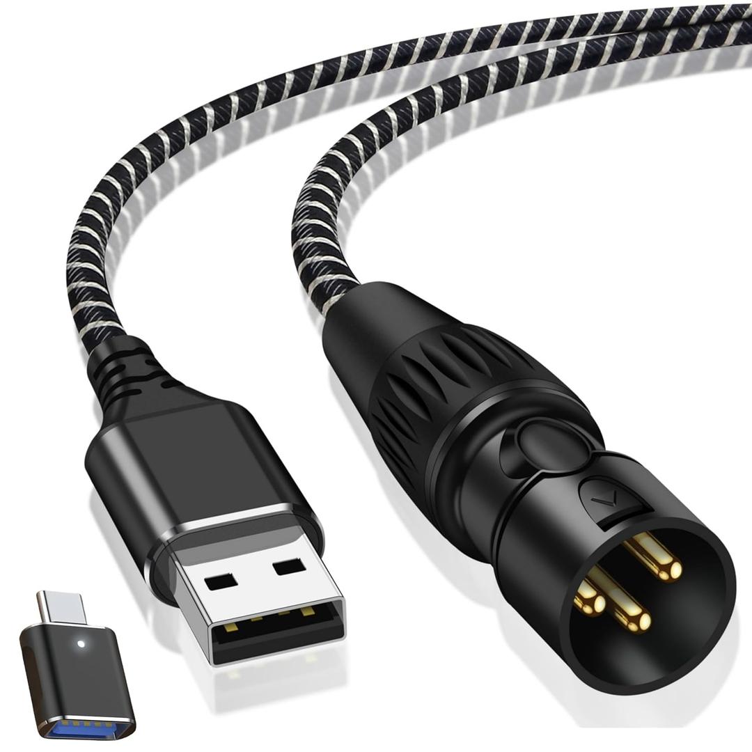 USB to XLR Cable,6.6 FT USB A to XLR Audio Stereo Cable,USB C to XLR Male Output Stereo Audio Cord for Amplifier, Speaker, Mixer Console ect