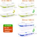 Collapsible Translucent Silicone Food Storage Containers With Lids, 3 Pack Foldable Bento Lunch Box, Reusable Medium Meal Boxes for Kitchen, Camping, BPA Free (40.6 OZ+40.6 OZ+27 OZ)