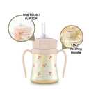 GROSMIMI Flip Top Spill Proof Sippy Cup, PPSU, BPA Free, 6 oz, Stage 2 Straw for Toddlers (Cherry)