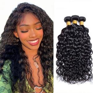 Water Wave Bundles Human Hair Ocean Wave Bundle 24 26 28 Inch 8A Peruvian Virgin Mixed Length 3 Bundles Wet and Wavy Bundle Human Hair Extensions
