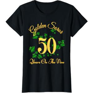 Golden Soror - 50 Years On The Vine - First Black Sorority T-Shirt 3XL