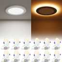 VOLISUN 12 Pack 6 Inch 5CCT Recessed Light with Night Light,Canless LED Recessed Lighting 6 inch,2700K-5000K Selectable,12W=130W,1080LM Dimmable Recessed Ceiling Wafer Lighs,ETL Certificated (White)