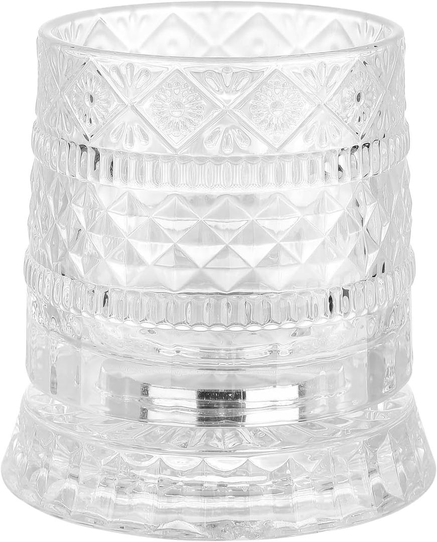 Rotatable Whiskey Glasses - 9 Oz starburst Barware For Scotch, Bourbon, Liquor and Cocktail Drinks - Men Gift