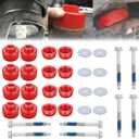 7-141 Body and Cab Mount Bushing Kit for 1999-2014 Chevy Silverado & GMC Sierra 1500/2500 2WD/4WD Body Cab Mounts with Mount Cushion Bolts 1999-2004 Replaces# 11516868 15704260 (Red)