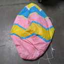 4’ Inflatable Easter Egg with LED Lights Blue Pink Yellow Chevron Pattern