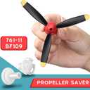 Outus 6 Sets Spare Rc Plane Propellers 3 Blade Propeller Compatible with P40 Fighter Remote Control Plane 761-13 Radio Controlled Airplane Carbon Fiber Nose Cone with Savers and Adapters