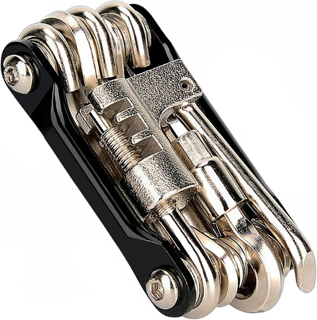 WIWUE GUO Bike Chain Tool, Ultimate Bike Multitool Kit - Lightweight Stainless Steel - Includes Chain Breaker, Tire Repair Kit, Motorcycle Accessories