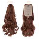 FELENDY 15" Ponytail Extension Drawstring Curly Wavy Ponytail Extensions Clip in Long Pony Tails Hair Cute Synthetic Piece for Women Light Brown mix Light Auburn