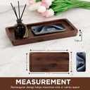 Bathroom Vanity Tray 11.8x5.9in of Acacia Wood - Elegant Organizer for Cosmetics, Jewelry, Perfume, Candle, Key - Premium Wood Tray for Bathroom, Kitchen, Countertop, Toilet Tank, Sink (Dark Brown)